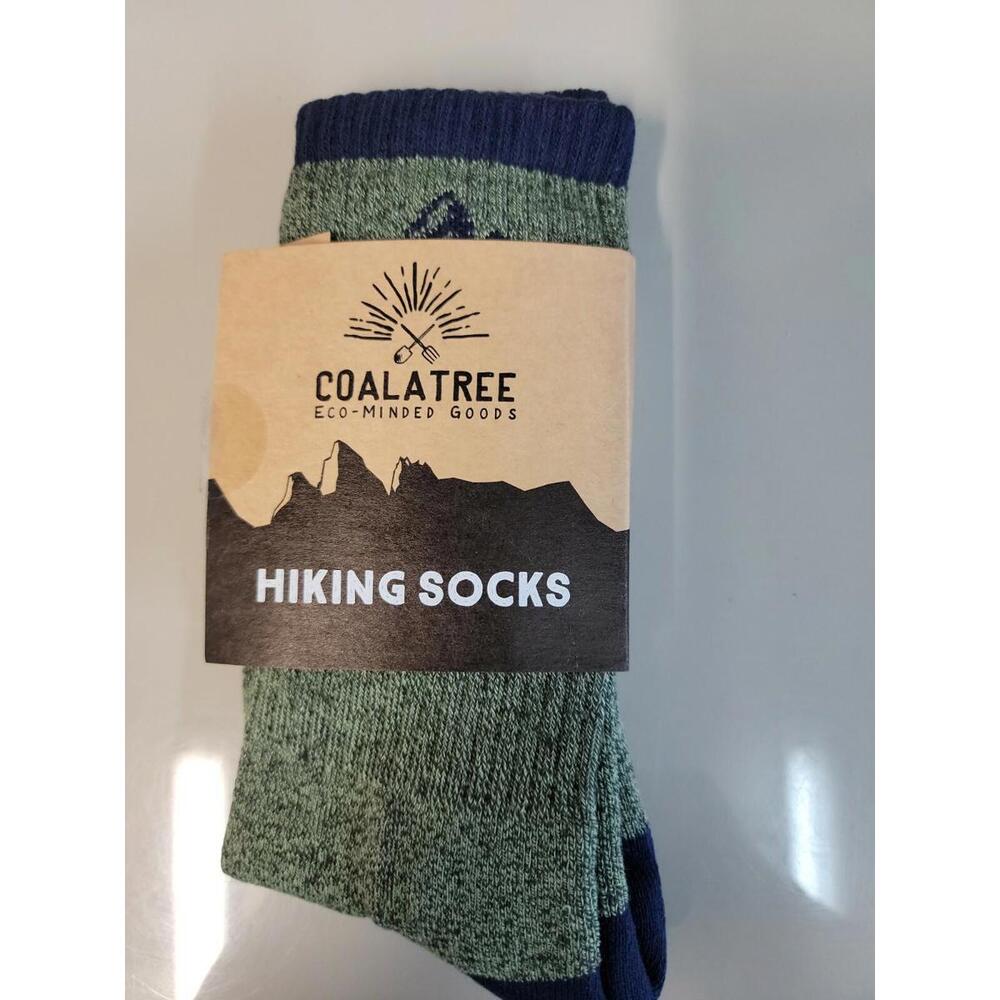 Coalatree  Hiking Socks Navy and Green One Size Adult Crew Socks NWT #C2